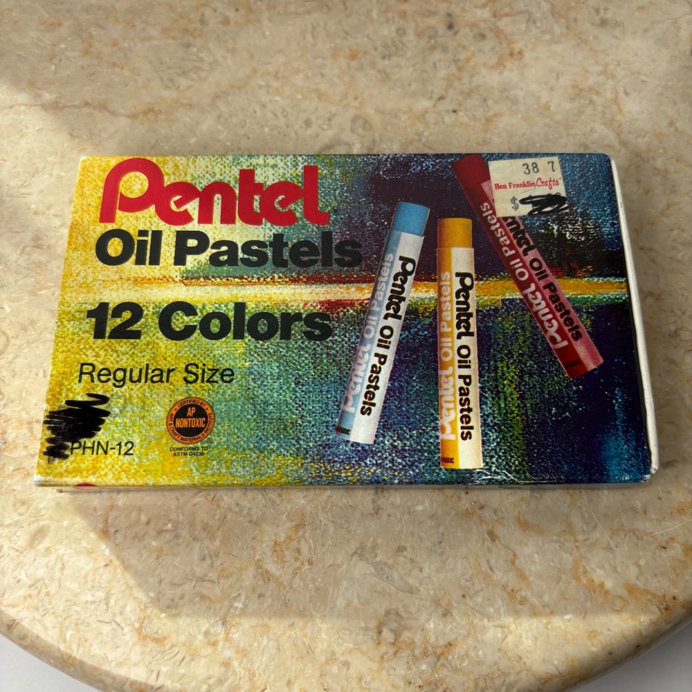 Pentel‎ Oil Pastels 12 Colors Regular Size PHN-12 Art Drawing Set Taiwan Vintage